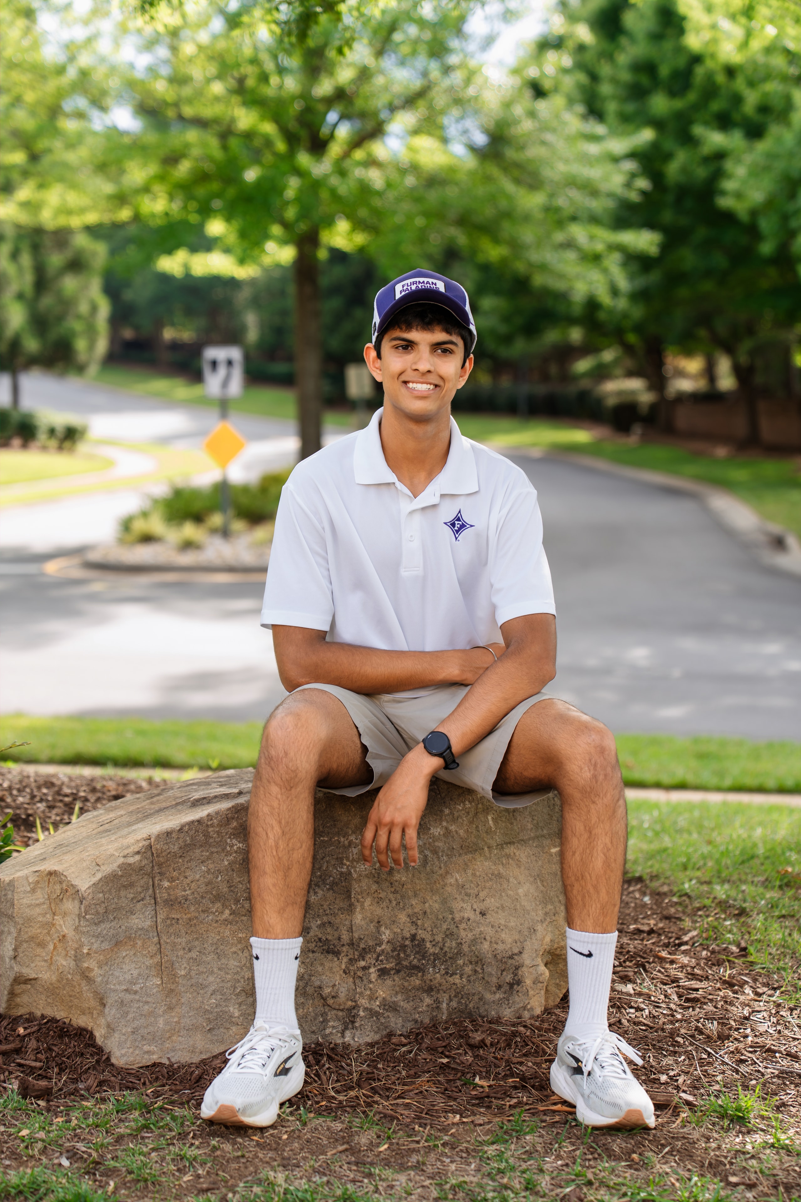 Senior Portrait — Sitting on Rock